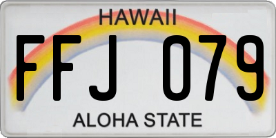 HI license plate FFJ079