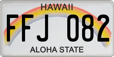 HI license plate FFJ082