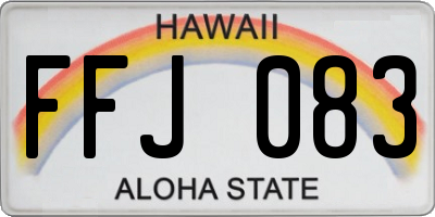 HI license plate FFJ083