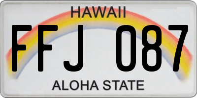 HI license plate FFJ087
