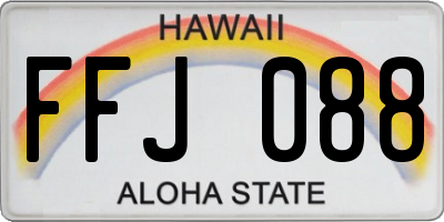 HI license plate FFJ088