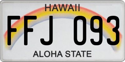 HI license plate FFJ093
