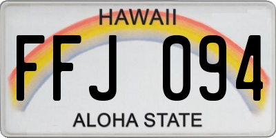 HI license plate FFJ094