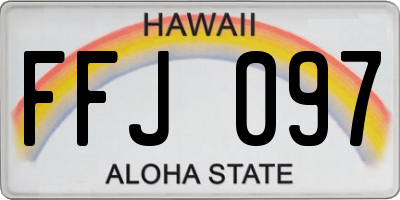 HI license plate FFJ097