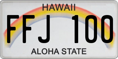 HI license plate FFJ100