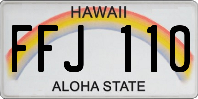 HI license plate FFJ110