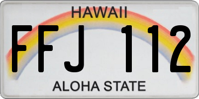 HI license plate FFJ112