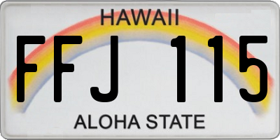 HI license plate FFJ115