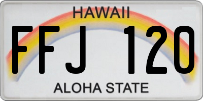 HI license plate FFJ120
