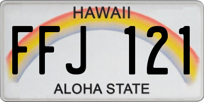 HI license plate FFJ121