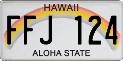 HI license plate FFJ124