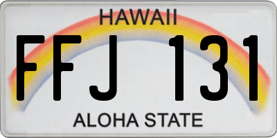 HI license plate FFJ131
