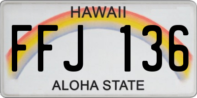 HI license plate FFJ136