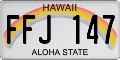 HI license plate FFJ147