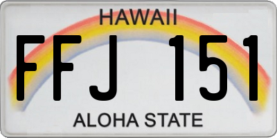 HI license plate FFJ151