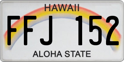 HI license plate FFJ152
