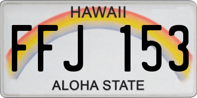 HI license plate FFJ153