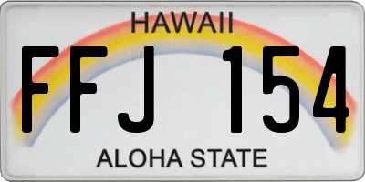 HI license plate FFJ154