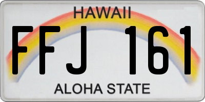 HI license plate FFJ161