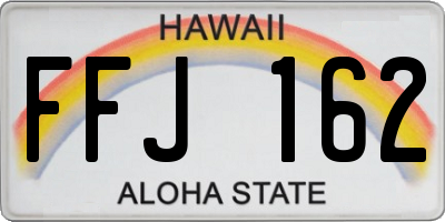 HI license plate FFJ162