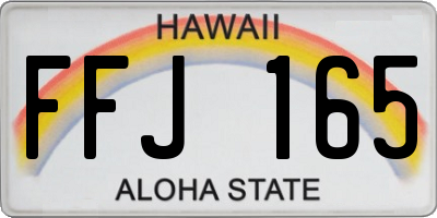 HI license plate FFJ165