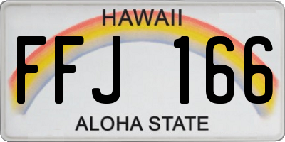HI license plate FFJ166