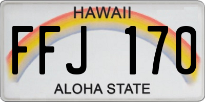 HI license plate FFJ170