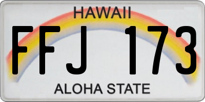 HI license plate FFJ173