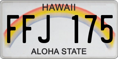 HI license plate FFJ175