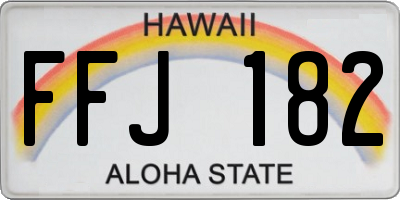HI license plate FFJ182