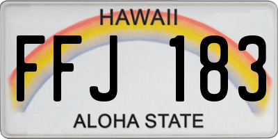 HI license plate FFJ183