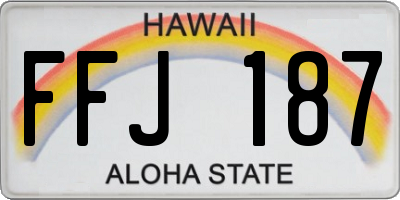 HI license plate FFJ187