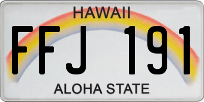 HI license plate FFJ191
