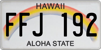 HI license plate FFJ192