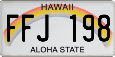 HI license plate FFJ198