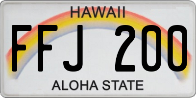 HI license plate FFJ200
