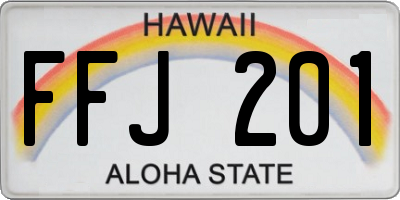 HI license plate FFJ201