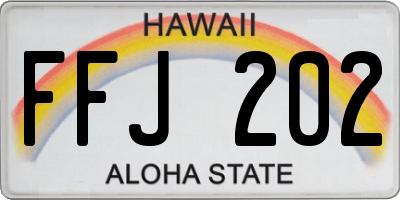 HI license plate FFJ202