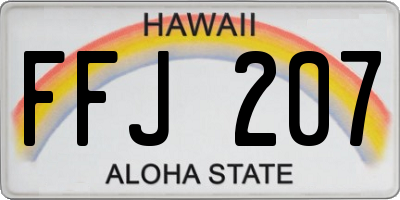 HI license plate FFJ207