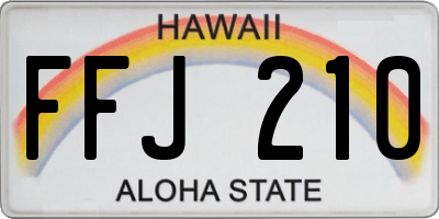 HI license plate FFJ210