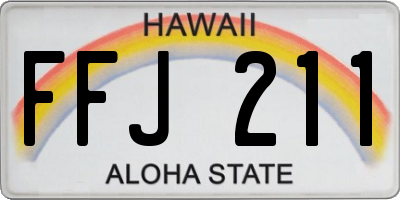 HI license plate FFJ211