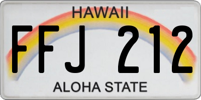 HI license plate FFJ212