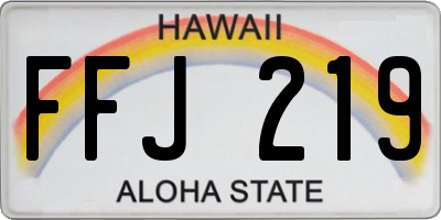 HI license plate FFJ219