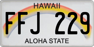 HI license plate FFJ229