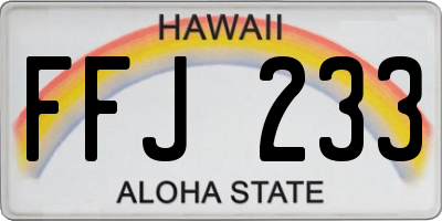HI license plate FFJ233