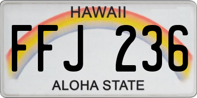 HI license plate FFJ236