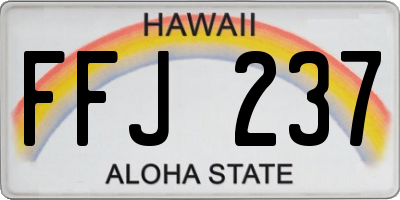 HI license plate FFJ237