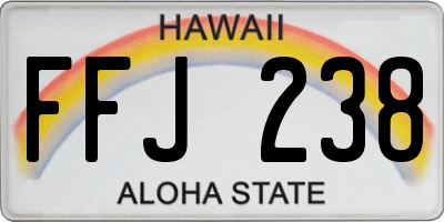 HI license plate FFJ238