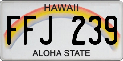 HI license plate FFJ239