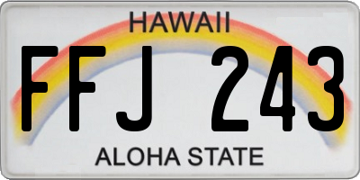 HI license plate FFJ243